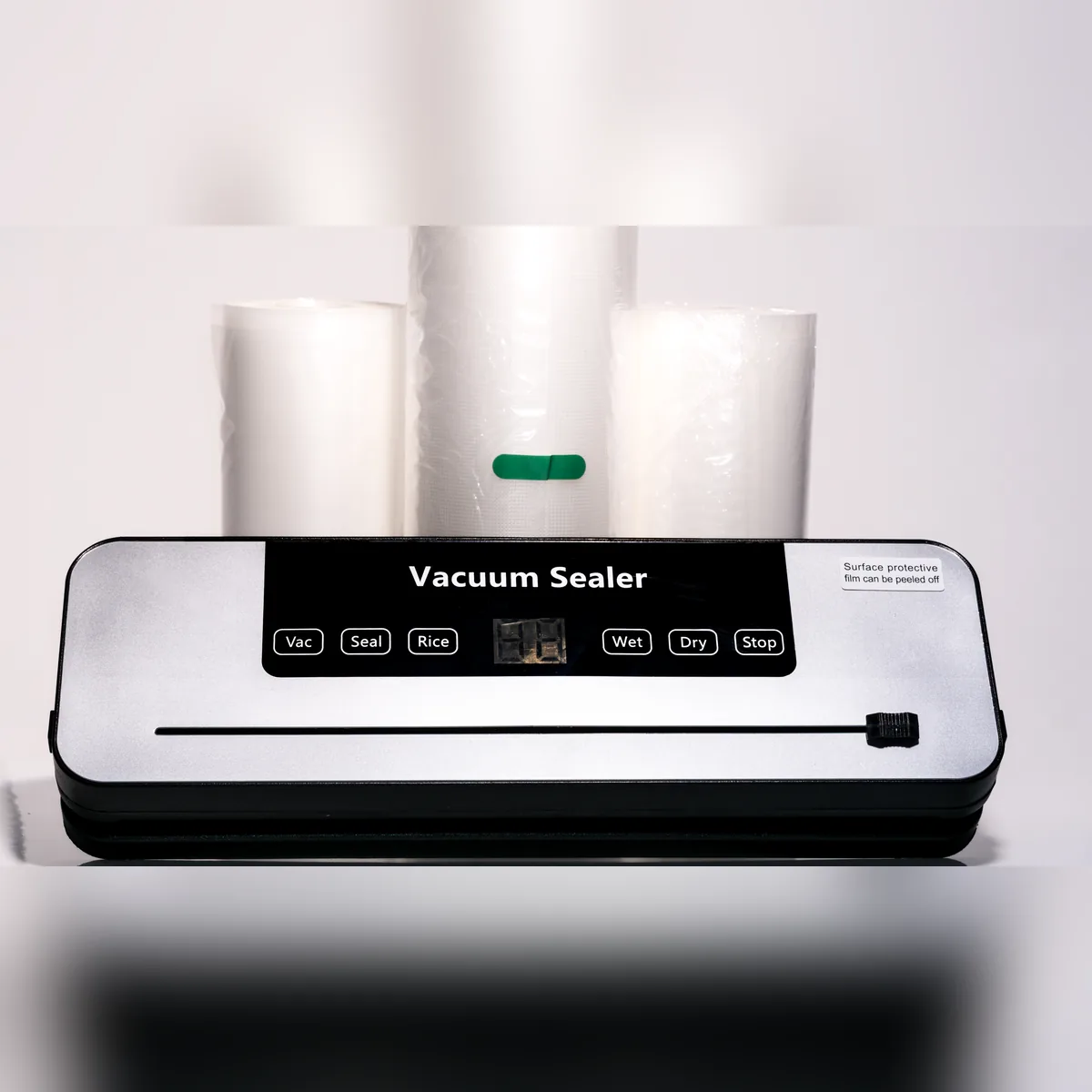 Máquina selladora al vacío con rollos texturizados