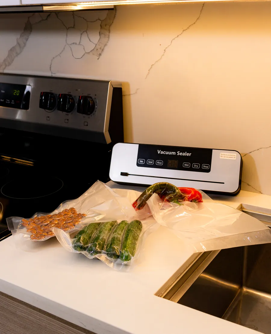 Frutas y verduras empacadas al vacío